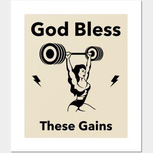 God bless these gains Posters and Art